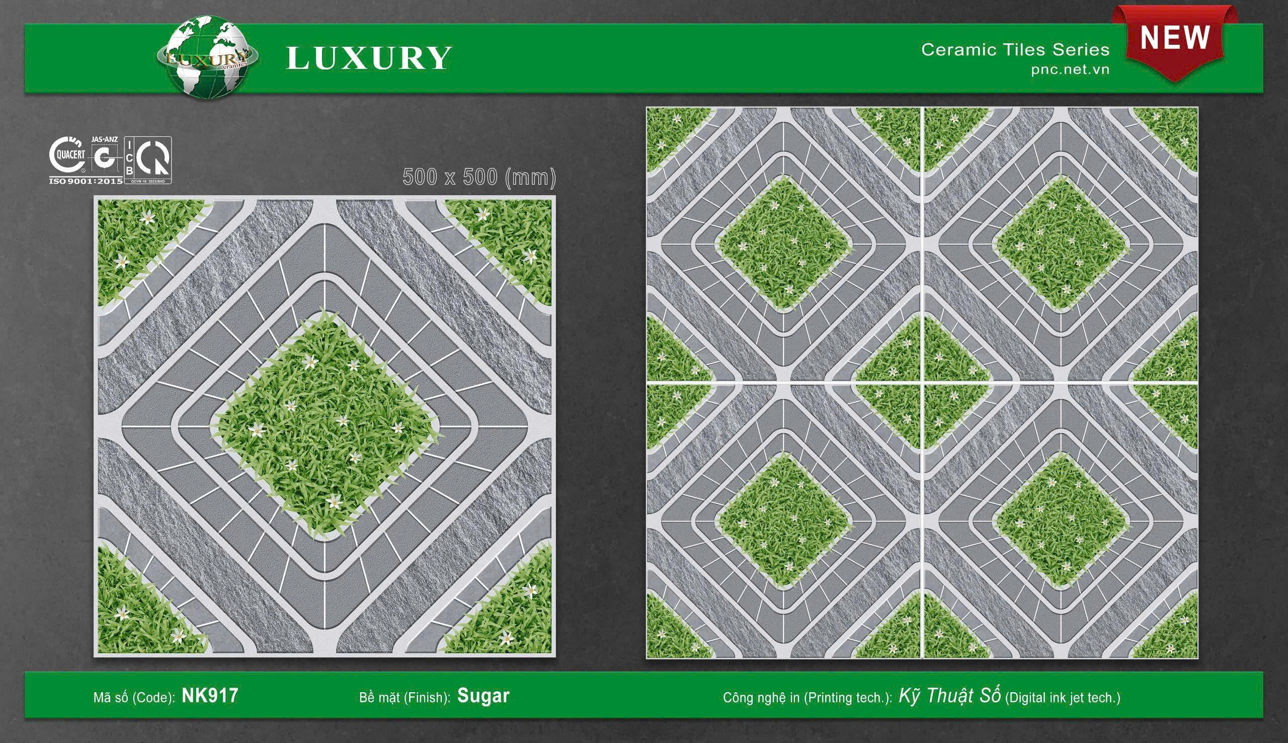 gach men sân vườn KT 50X50Cm